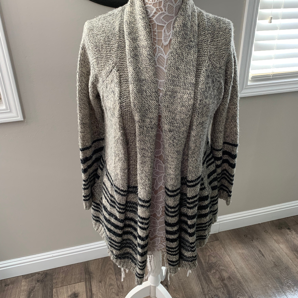 M. Rena Ladies Drape Front Knit Open Cardigan Sweater Size S